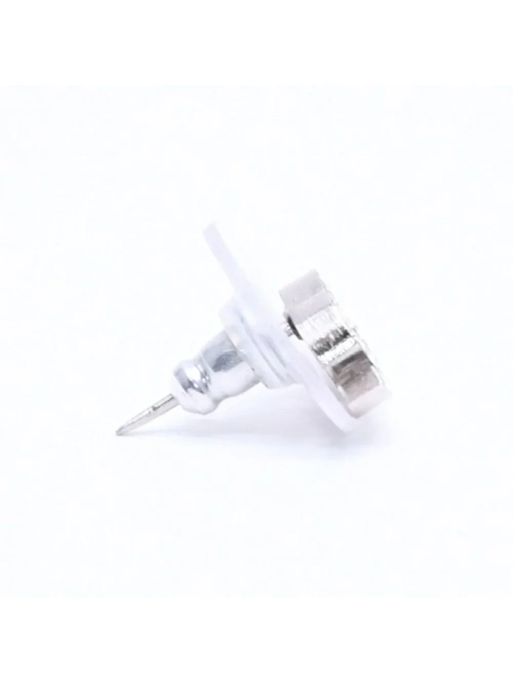 Chanel Earrings CC Logo Rhinestone Silver 03